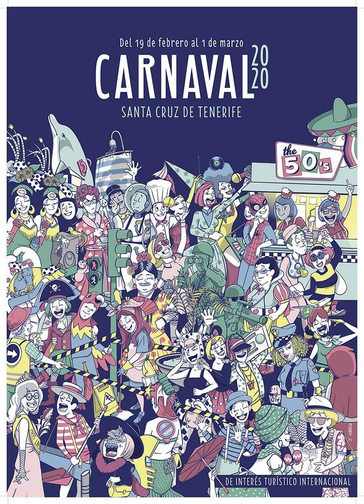 KARTEL CARNAVAL SANTA CRUZ DE TENERIFE 2020 VECTOR